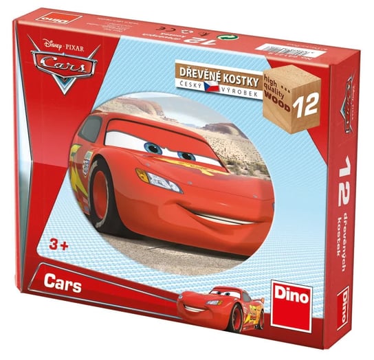 Auta Cars Drewniane Klocki Obrazkowe Puzzle 12 Klocków 6 Obrazków Czeski Producent Dla Dziecka 3+ Dino Toys