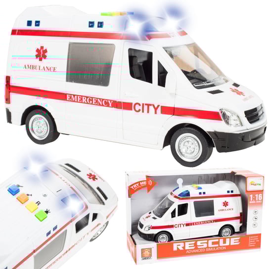 Auto Ambulans Karetka z dźwiękiem i światłem 1:16 MalPlay