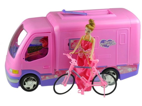 Auto camper + rower + lalka Lean Toys
