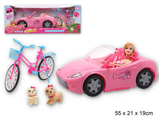 Auto i Rower dla lalek + dwa pieski Inna marka