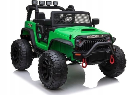 Auto Jeep 2x200W 2x12V Ekoskóra Piankowe Koła Zielony Bemi