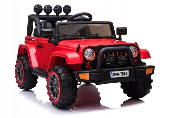 Auto Jeep 4 Silniki 12V Ekoskóra Piankowe Koła Kluczyk Czerwony Bemi