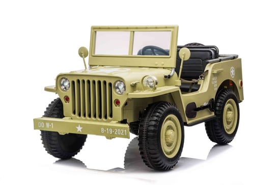 Auto-Kids.pl Wojskowy Jeep Willys 3os. 24V 4x120W - JASNOZIELONY Auto-Kids