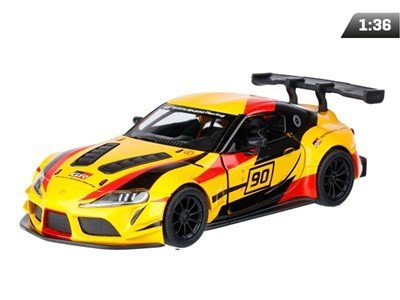 Auto Model 1:36, Kinsmart, Toyota GR Supra Racing Concept, żółty Carmotion