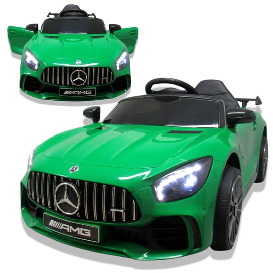 Auto na akumulator MERCEDES GTR Zielony, Autko elektryczne, Samochód sterowany dla dziecka, Zabawka z Radiem Aseto