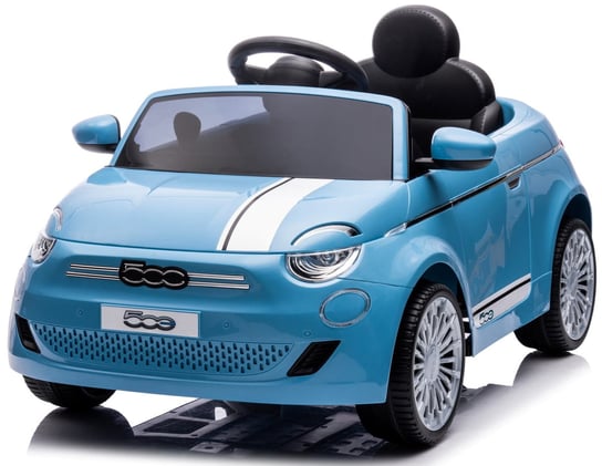 Auto Na Akumulator Samochód Jeździk Fiat 500 Elektro Pilot Jasny Niebieski Sun Baby