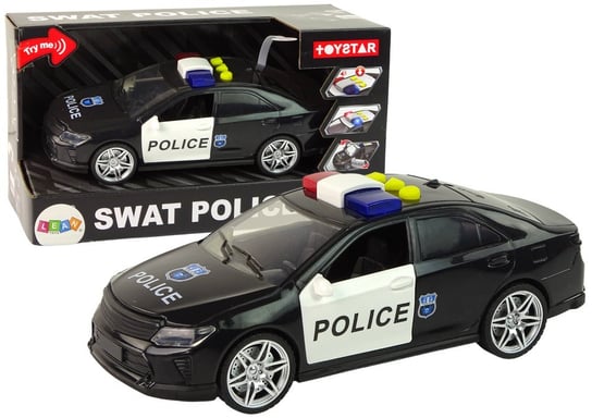 Auto Policja 1:14 Światła Dźwięki Czarne Lean Toys