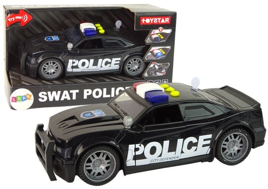 Auto Policja 1:14 Światła Dźwięki Czarne Lean Toys