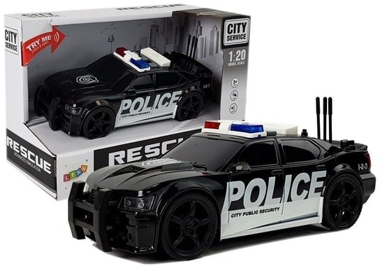 Auto Policja z Naciągiem, Światłami i Dźwiękami 1:20 Lean Toys