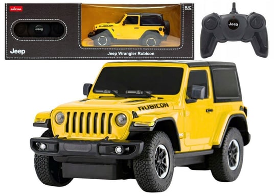 Auto R/C 1:24 Zdalnie Sterowany Jeep Wrangler Jl Rubicon Żółty Lean Toys