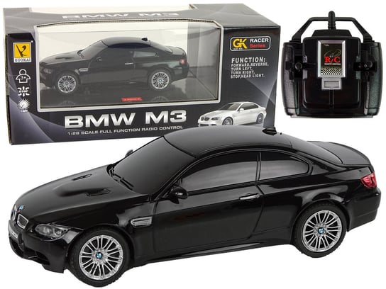 Auto R/C BMW R3 Czarne + Pilot , Światła 1:28 Lean Toys