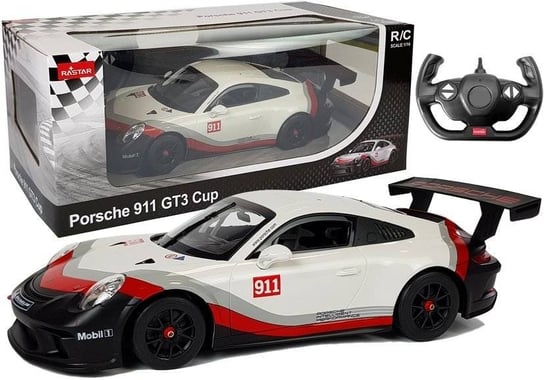 Auto R/C Porsche 911 GT3 CUP Rastar 1:14 Białe na pilota Rastar