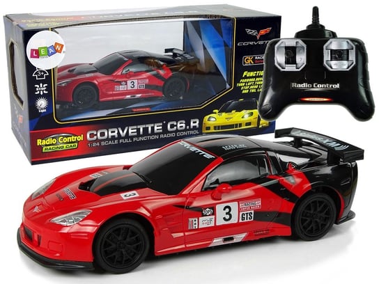 Auto Sportowe R/C 1:24 Corvette C6.R Czerwone 2.4 G Światła Lean Toys
