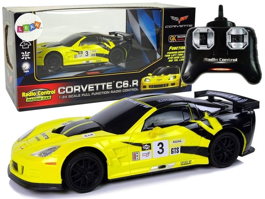 Auto Sportowe R/C 1:24 Corvette Żółte C6.R 2.4 G Światła Lean Toys