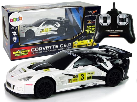 Auto Sportowe Wyścigowe R/C 1:24 Corvette C6.R Biały 2.4 G Światła Lean Toys