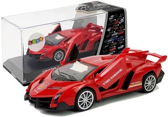 Auto Sportowe Z Napędem Frykcyjnym Dźwięki Czerwone Lean Toys