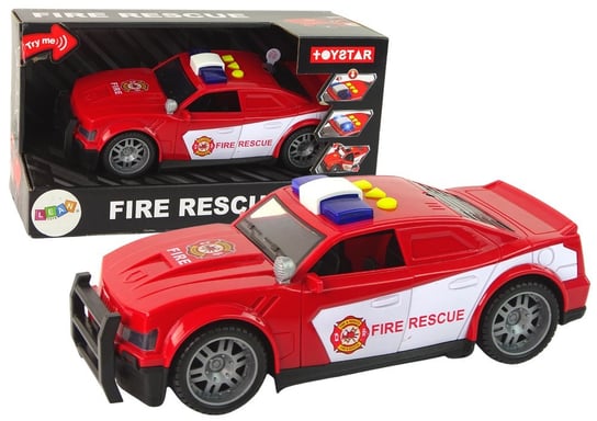 Auto Straż Pożarna 1:14 Światła Dźwięki Czerwone Lean Toys