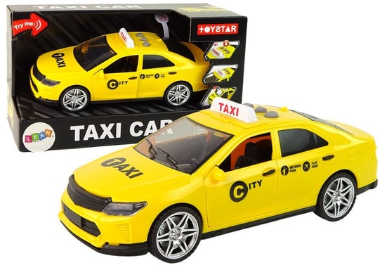 Auto Taxi Pojazd 1:14 Światła Dźwięki Żółte Lean Toys