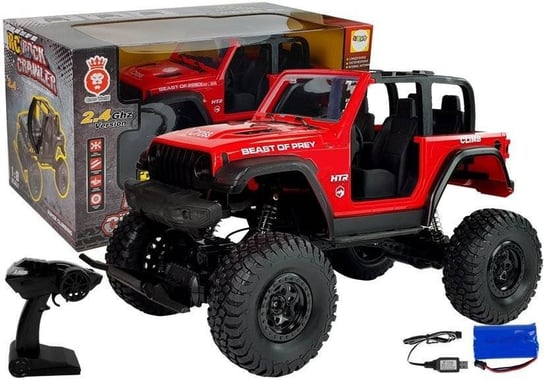 Auto Terenowe Jeep Zdalnie Sterowane 2.4G Czerwone Lean Toys