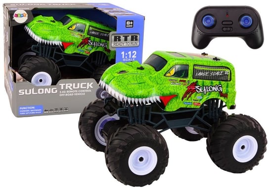 Auto Terenowe Zdalnie Sterowane 2.4G RC 1:12 Dinozaur Zielony Lean Toys