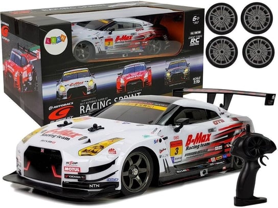 Auto Wyścigowe Drift Zdalnie Sterowane Białe Nissan GT-R Nismo GT3 1:16 2.4G Lean Toys