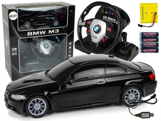 Auto Zdalnie Sterowane BMW M3 Czarny 2,4 G Pilot Kierownica 1:18 Dźwięk Światła Lean Toys