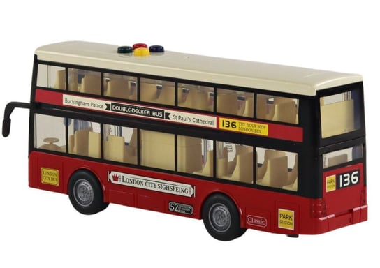Autobus Piętrowy Miejski Światła Dźwięki Czerwony 1:16 Lean Toys