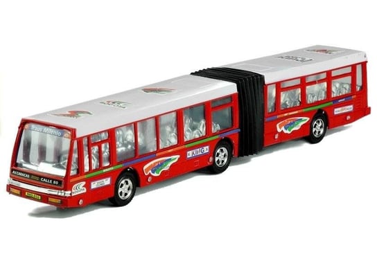 Autobus Przegubowy Friction Duży 41,5 cm Czerwony Lean Toys
