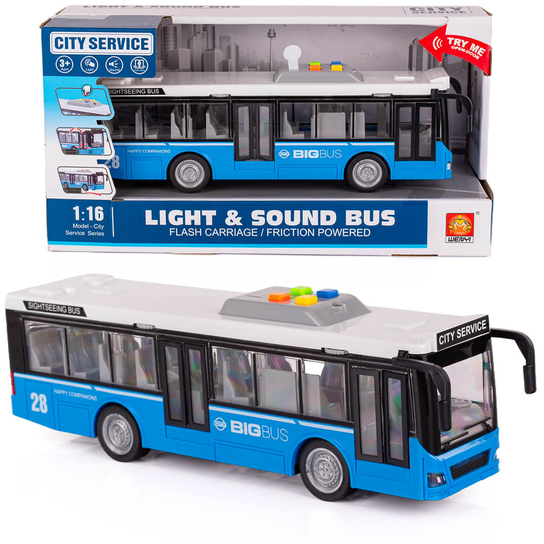 Autobus zabawka Bus Autokar szkolny otwierane drzwi światła i dźwięk ...