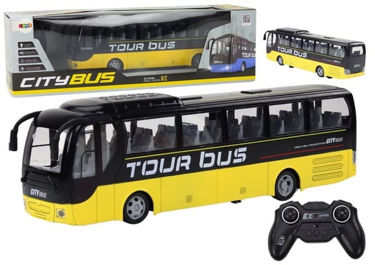 Autobus Zdalnie Sterowany Bus RC Żółty Na Pilot Efekty Świetlne Lean Toys