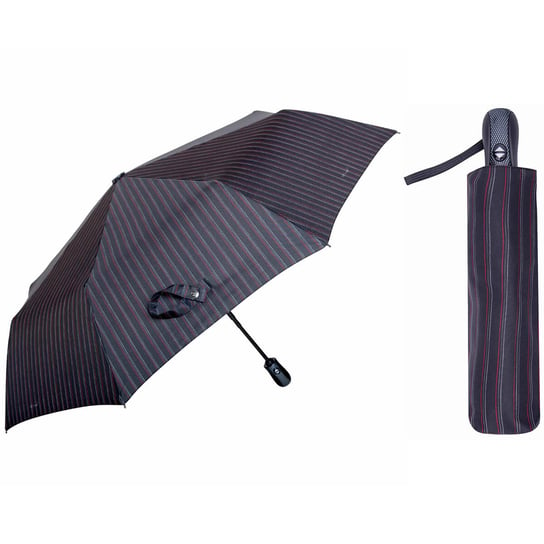 Automatyczna elegancka parasolka męska marki Parasol, w paseczki Parasol