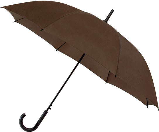 Automatyczna lekka parasolka damska brązowa z czarnym stelażem Impliva
