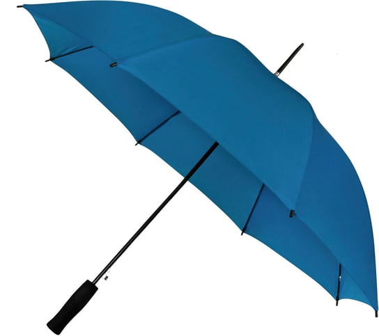 Automatyczna lekka parasolka damska niebieska z czarnym stelażem Impliva