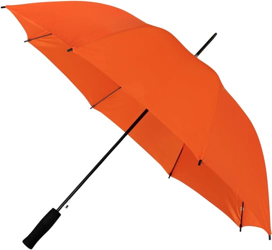 Automatyczna lekka parasolka damska pomarańczowa z czarnym stelażem Impliva