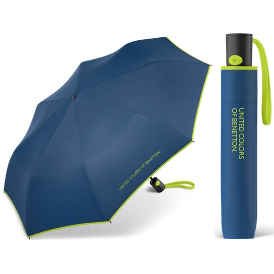Automatyczna parasolka Benetton z kontrastową lamówką Benetton