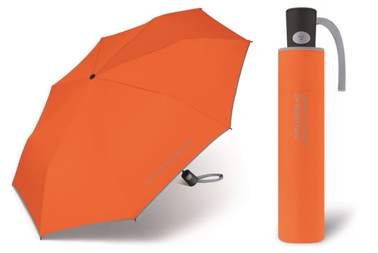Automatyczna parasolka damska BENETTON, pomarańczowo-szara Benetton
