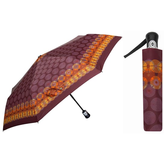 Automatyczna parasolka damska marki Parasol, skórzana rączka Parasol