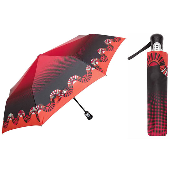 Automatyczna parasolka damska marki Parasol, skórzana rączka Inna marka