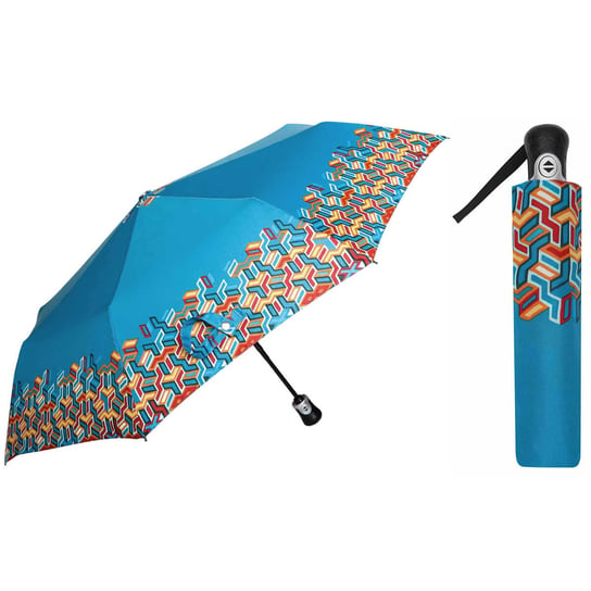 Automatyczna parasolka damska marki Parasol, skórzana rączka Inna marka