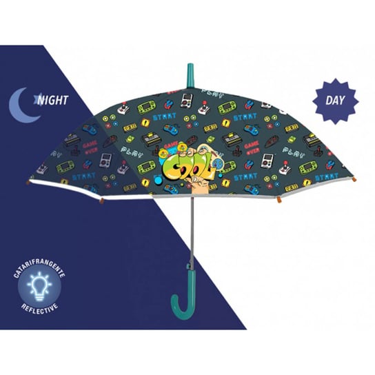 Automatyczna parasolka młodzieżowa Perletti z odblaskiem PLAY KONSOLE Perletti