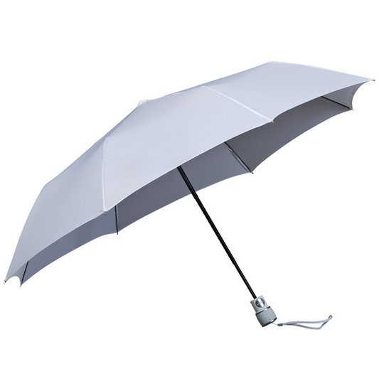 Automatyczna składana klasyczna parasolka biała, otwierana jednym przyciskiem Impliva