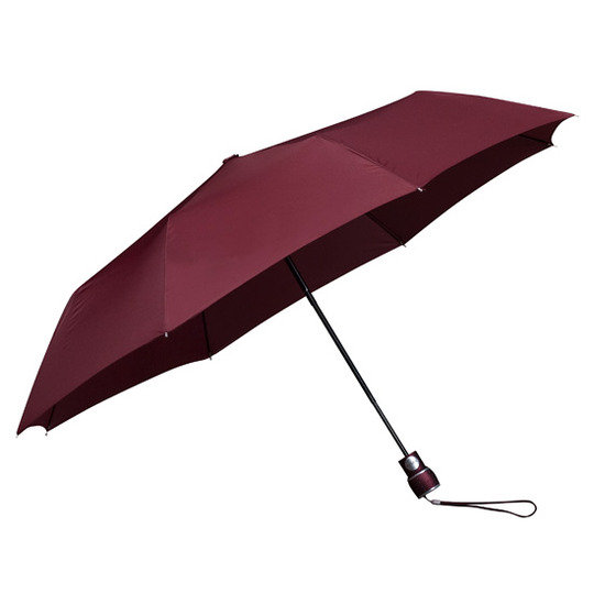 Automatyczna składana klasyczna parasolka bordowa, otwierana jednym przyciskiem Impliva