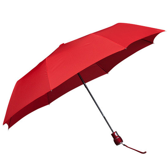 Automatyczna składana klasyczna parasolka czerwona, otwierana jednym przyciskiem Impliva