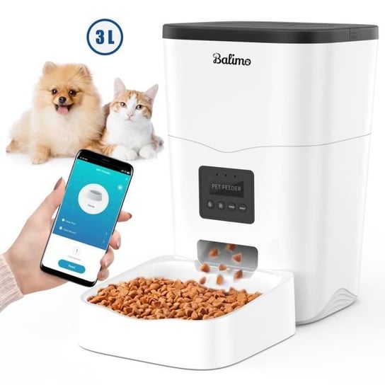 Automatyczny dozownik karmy 3L WIFI dla kotów i psów, miska z dozownikiem krokietów na 4 posiłki dziennie - kontrola aplikacji Inna marka