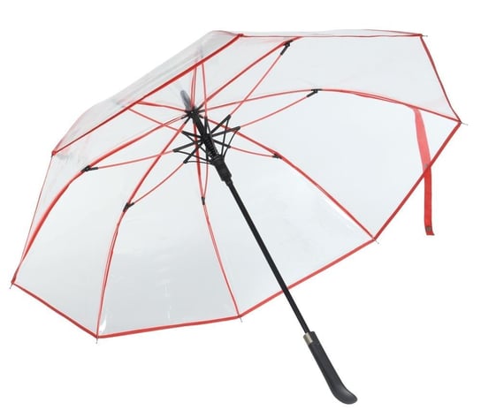 Automatyczny parasol VIP, czerwony, transparentny UPOMINKARNIA