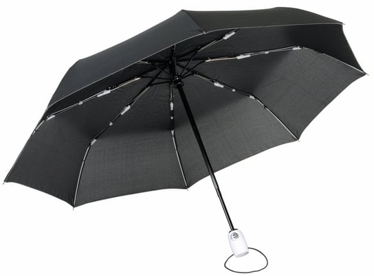 Automatyczny, wiatroodporny, kieszonkowy parasol STREETLIFE, biały, czarny KEMER