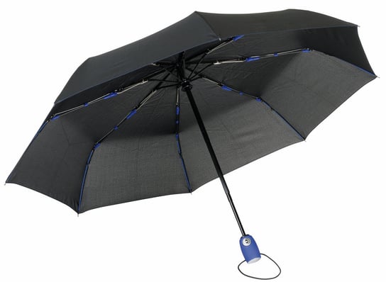 Automatyczny, wiatroodporny, kieszonkowy parasol STREETLIFE, czarny, niebieski KEMER