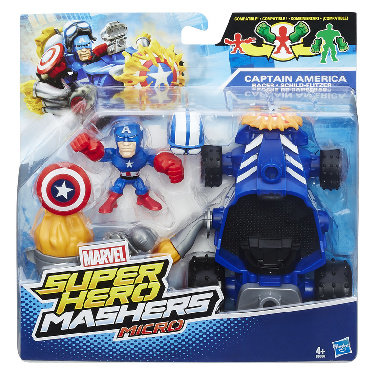 Avengers, Super Hero Mashers Micro, figurka Captain America z pojazdem, B6433/B6686 Hasbro
