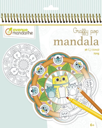 Avenue Mandarine, kolorowanka graffy Pop Mandala Zwierzęta Avenue Mandarine