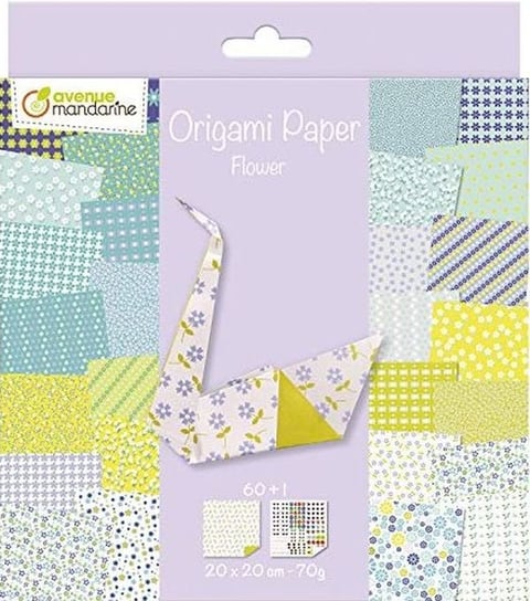 AVENUE MANDARINE, Papier Origami, 20X20 Cm, Flowers, 60 Arkuszy Avenue Mandarine